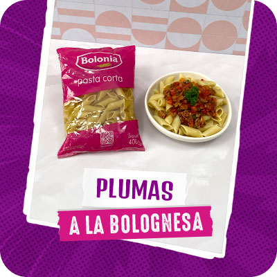 Plumas a la bolognesa