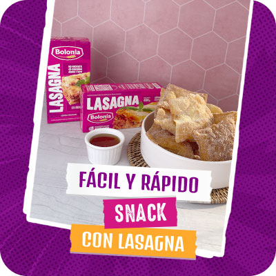 Fácil y rápido snack con lasagna