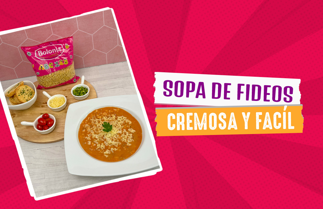 Sopa de fideos cremosa y fácil