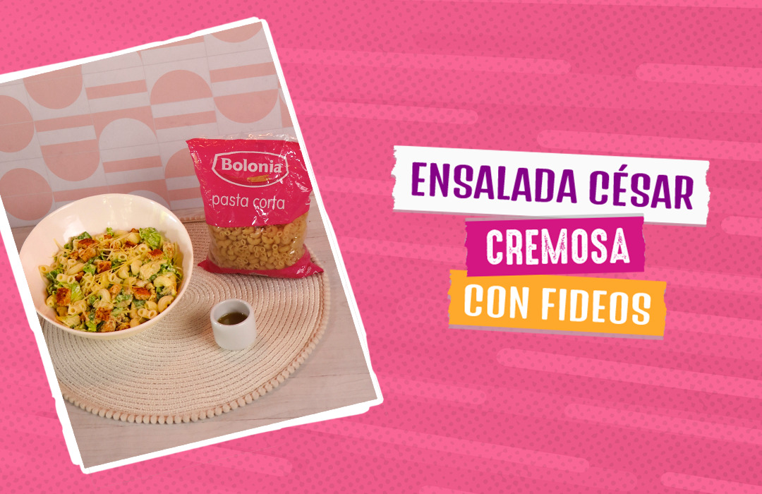 Ensalada césar cremosa con fideos