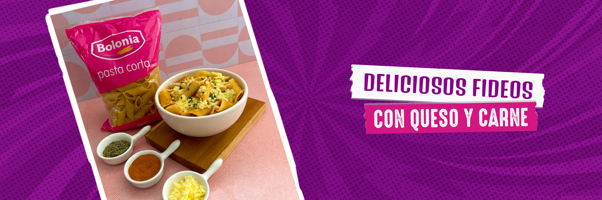 Deliciosos fideos con queso y carne