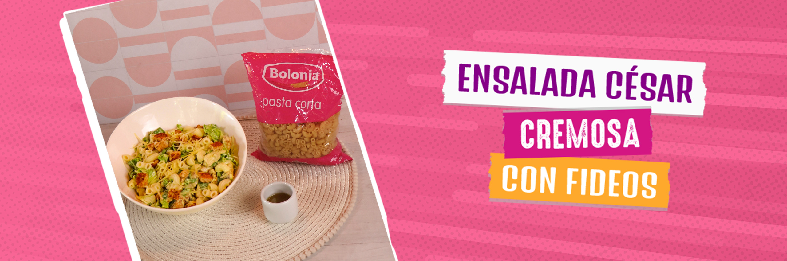 Ensalada césar cremosa con fideos