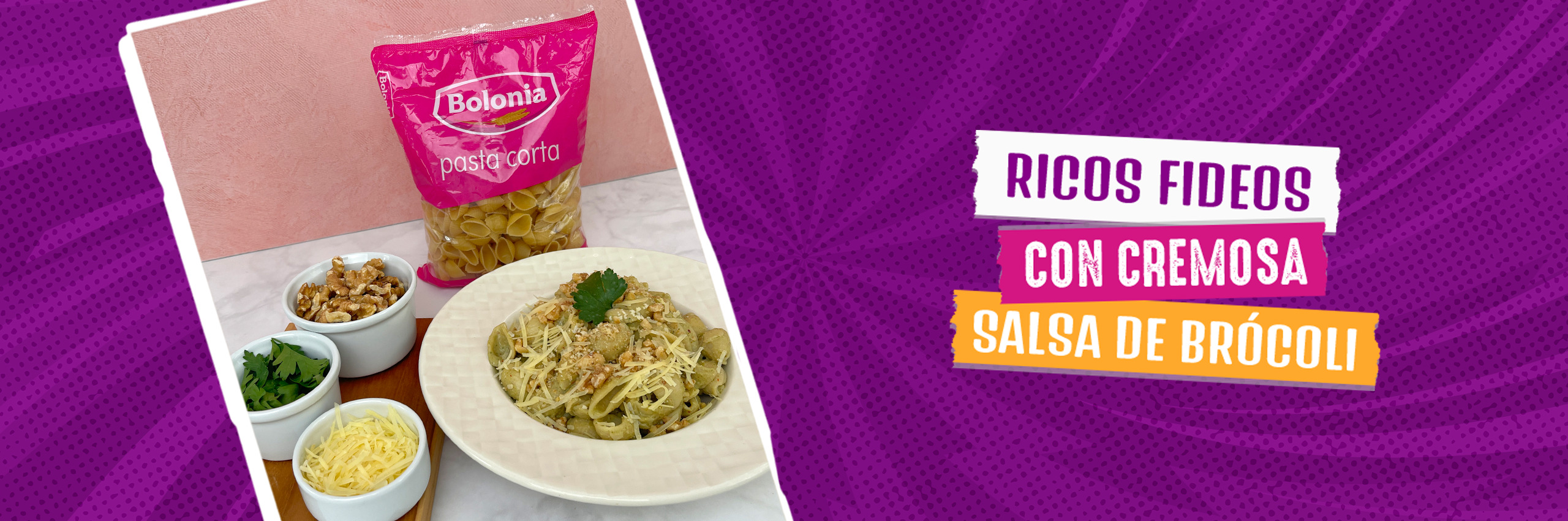 Ricos fideos con cremosa salsa de brócoli