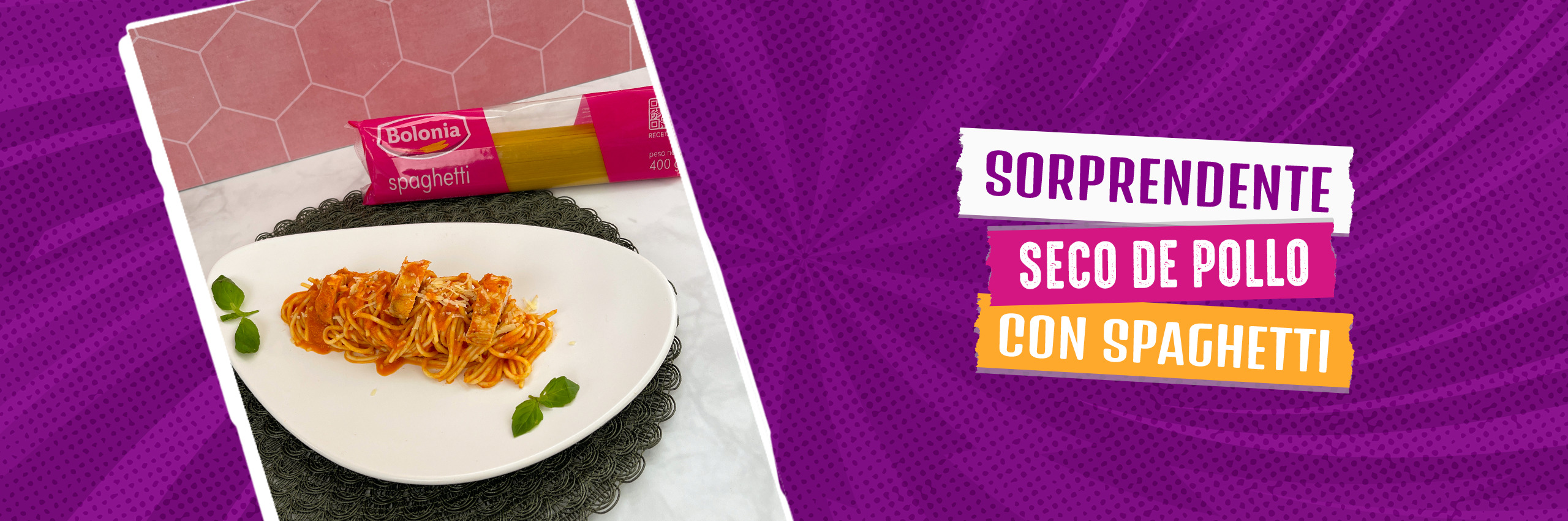 Sorprendente seco de pollo con spaghetti