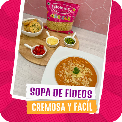 Sopa de fideos cremosa y fácil