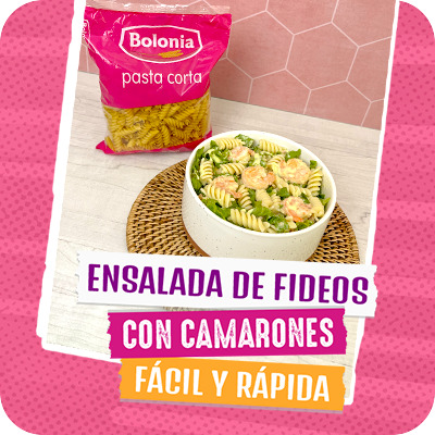 Ensalada de fideos con camarones fácil y rápida