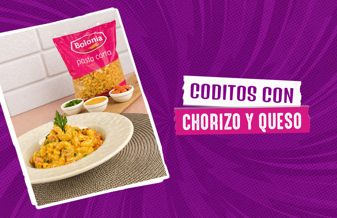 Coditos con chorizo y queso