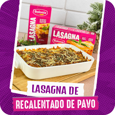 Lasagna de recalentado de pavo