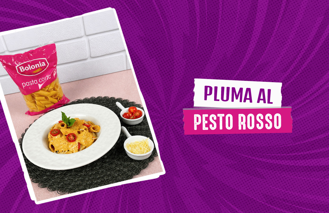 Pluma al pesto rosso